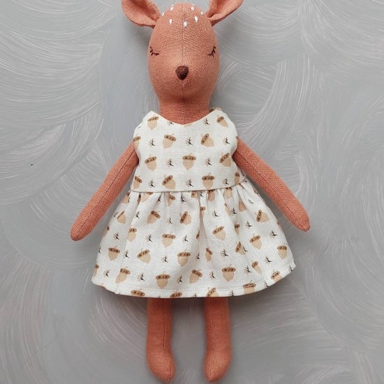 Rag fawn doll 2 in 1 with romper/dress pdf pattern and tutorial, deer pattern, for baby, eco toy sewing pattern, stuffed animal pattern Rag fawn doll 2 in 1 with romper/dress pdf pattern and tutorial, deer pattern, for baby, eco toy sewing pattern, stuffed animal pattern