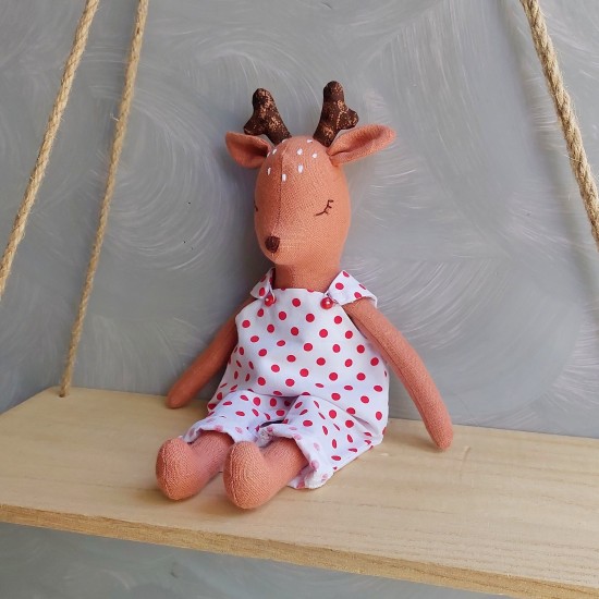 Rag fawn doll 2 in 1 with romper/dress pdf pattern and tutorial, deer pattern, for baby, eco toy sewing pattern, stuffed animal pattern Rag fawn doll 2 in 1 with romper/dress pdf pattern and tutorial, deer pattern, for baby, eco toy sewing pattern, stuffed animal pattern