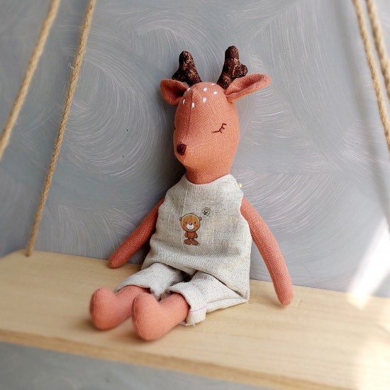 Rag fawn doll 2 in 1 with romper/dress pdf pattern and tutorial, deer pattern, for baby, eco toy sewing pattern, stuffed animal pattern Rag fawn doll 2 in 1 with romper/dress pdf pattern and tutorial, deer pattern, for baby, eco toy sewing pattern, stuffed animal pattern