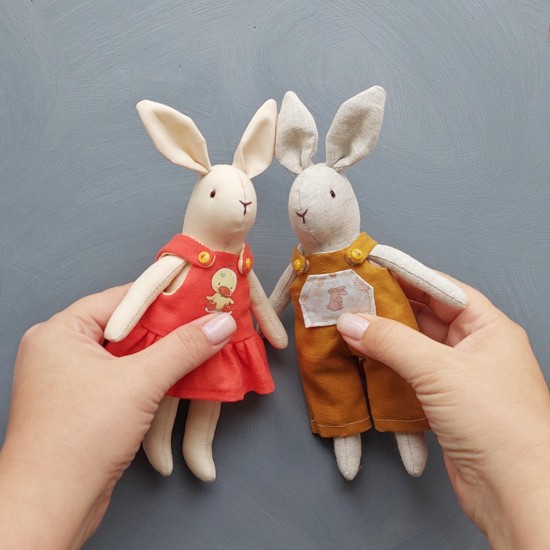 6" Bunny pattern and tutorial, 2 in 1 bunhy with clothes pattern, eco toy sewing pattern, stuffed animal pattern, easy pattern 6" Bunny pattern and tutorial, 2 in 1 bunhy with clothes pattern, eco toy sewing pattern, stuffed animal pattern, easy pattern