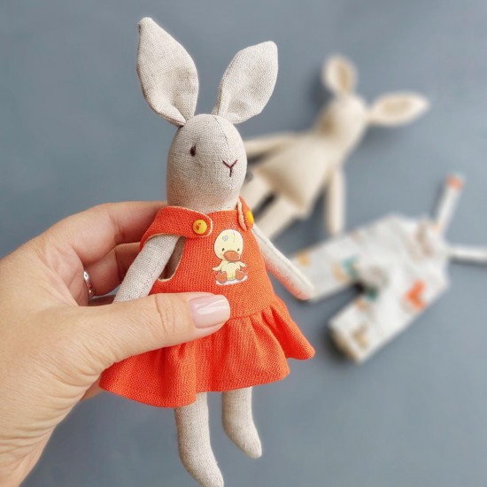 6" Bunny pattern and tutorial, 2 in 1 bunhy with clothes pattern, eco toy sewing pattern, stuffed animal pattern, easy pattern 6" Bunny pattern and tutorial, 2 in 1 bunhy with clothes pattern, eco toy sewing pattern, stuffed animal pattern, easy pattern