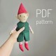 Christmas Elf pattern and tutorial, 12" Elf pattern, toy sewing pattern, stuffed doll pattern, easy pattern Christmas Elf pattern and tutorial, 12" Elf pattern, toy sewing pattern, stuffed doll pattern, easy pattern