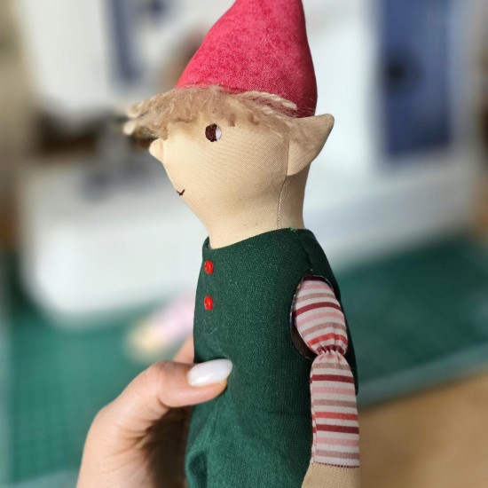 Christmas Elf pattern and tutorial, 12" Elf pattern, toy sewing pattern, stuffed doll pattern, easy pattern Christmas Elf pattern and tutorial, 12" Elf pattern, toy sewing pattern, stuffed doll pattern, easy pattern